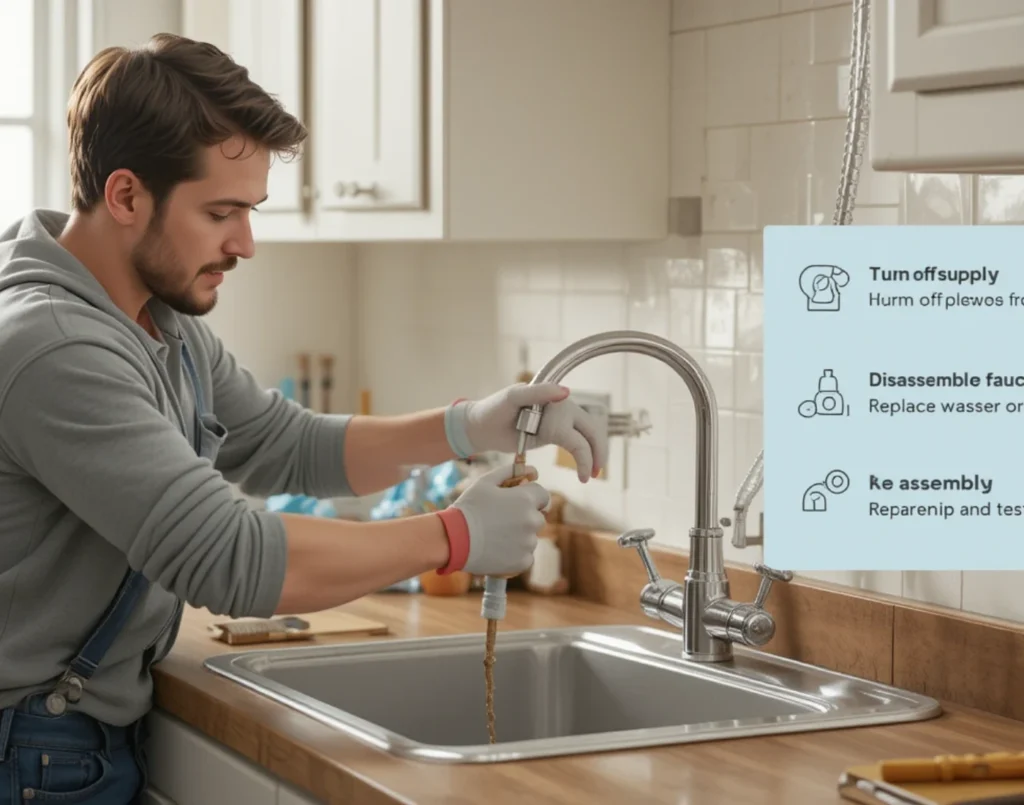 Leaky faucet repair